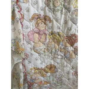 Vtg 1983 Cabbage Patch Kids Twin Comforter Bedspread Ruffle Window Curtains Set